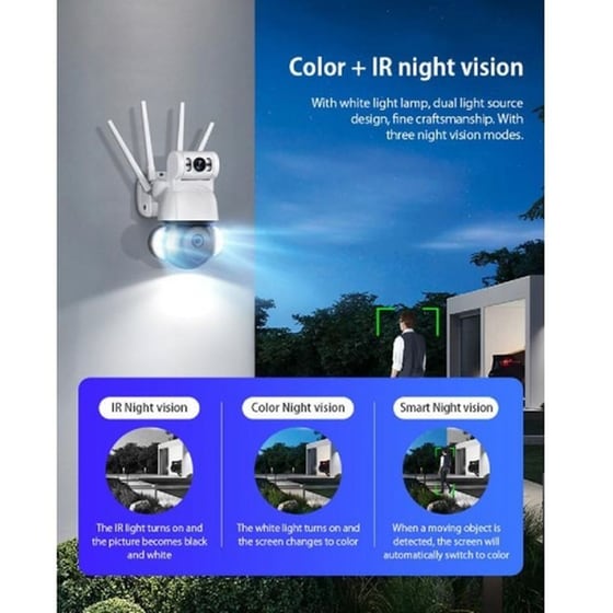 Ασύρματη IP Camera Sectec ST-428-4M-DL Λευκή 1080p Εξωτερική με WiFi & Αμφίδρομη Επικοινωνία image 1