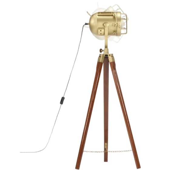 Vidaxl Φωτιστικό Δαπέδου Προβολέας Τρίποδο 97 Εκ. Μασίφ Ξύλο Μάνγκο image 4