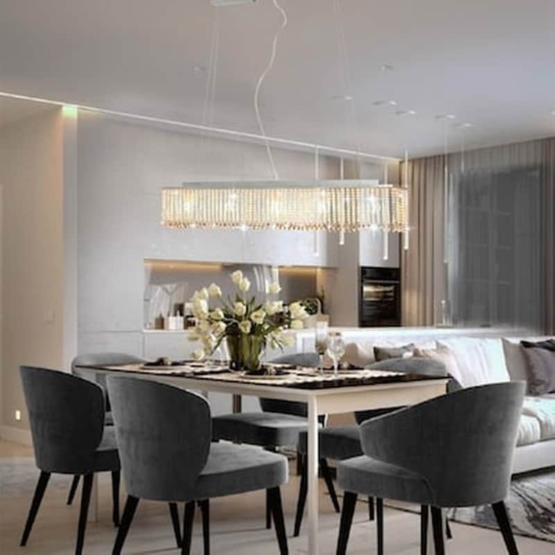 Vidaxl Φωτιστικό Οροφής Ασημί Με Κρυστάλλινες Χάντρες 104 Εκ. Ε14