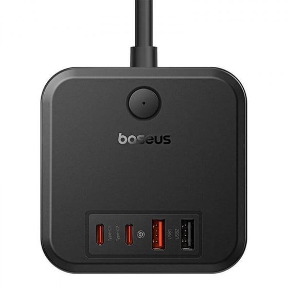 Πολύμπριζο Baseus PowerCombo Cube 3x AC/2x USB/2x USB-C/ Καλώδιο 30W 1.5m - Μαύρο image 1