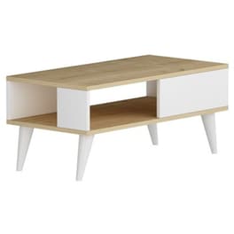 Τραπεζάκι Σαλονιού 24Mall Miele Sapphire  από Μοριοσανίδα 45x90x35 cm - Λευκό/Καφέ