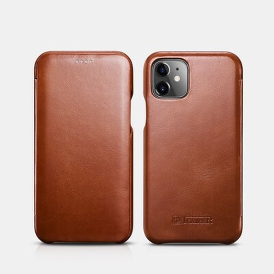 Θήκη Apple iPhone 11 - Icarer Curved Edge Vintage Series - Brown image 1