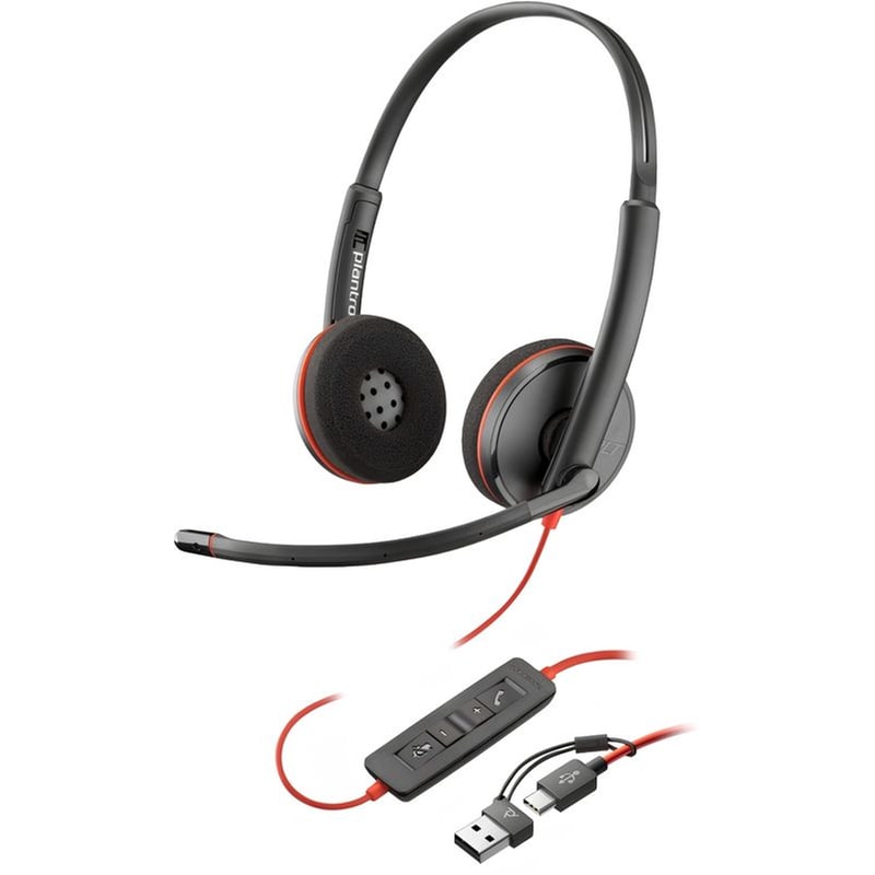 POLY Ενσύρματα Ακουστικά με Μικρόφωνο Poly Blackwire C3220 - Μαύρο