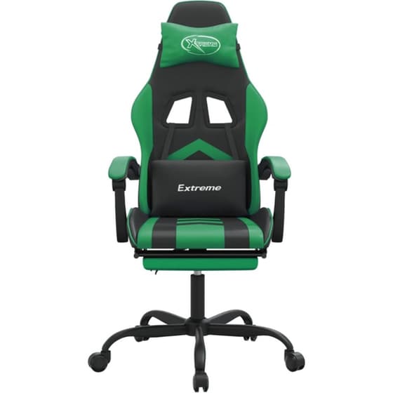 Καρέκλα Gaming VIDAXL 3143905 με Υποπόδιο από Τεχνητό Δέρμα - Μαύρο image 1