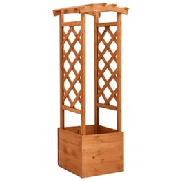 Vidaxl Γλάστρα Με Καφασωτό Αψίδα 49 X 39 X 130 Εκ. Από Μασίφ Ξύλο Ελάτης