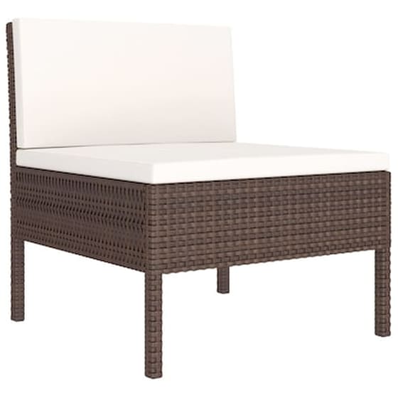 Vidaxl Σαλόνι Κήπου 6 Τεμαχίων Καφέ Από Συνθετικό Ρατάν Με Μαξιλάρια image 3