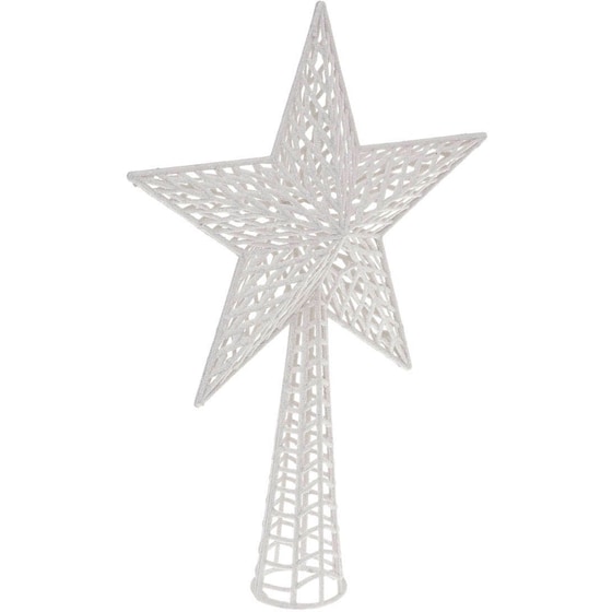 Χριστουγεννιάτικο Στολίδι Spitishop A-s White 166014b Πλαστικό 1 Τμχ - Κορυφή Δέντρου image 0