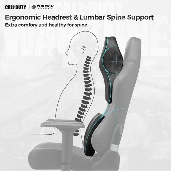 Gaming Καρέκλα Eureka Ergonomic Call Of Duty Warzone COD-005-B από Τεχνητό Δέρμα image 2