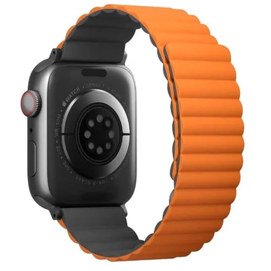 Λουράκι Uniq Revix Reversible Magnetic για Apple Watch 42/44/45mm - Charcoal (Grey/Orange) image 2