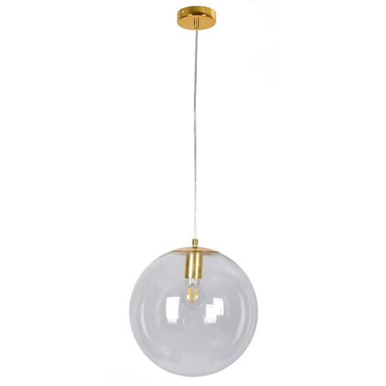Φωτιστικό Οροφής Μονόφωτο Homelighting Globe από Γυαλί 30x30x30-120 cm - Διάφανο/Χρυσό image 0