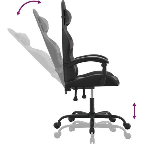 Καρέκλα Gaming VIDAXL 3143846 από Τεχνητό Δέρμα - Γκρι image 3