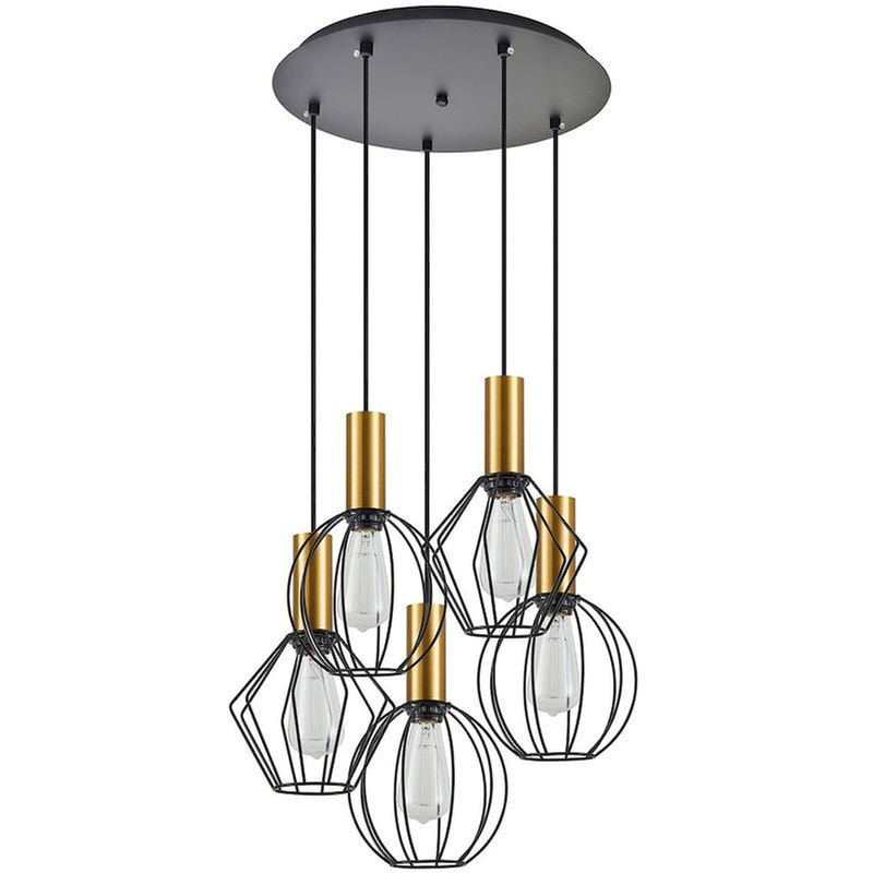 HOMELIGHTING Φωτιστικό Οροφής Πολύφωτο Homelighting Adept Flex 77-8936 Μεταλλικό - Χρυσό/Μαύρο