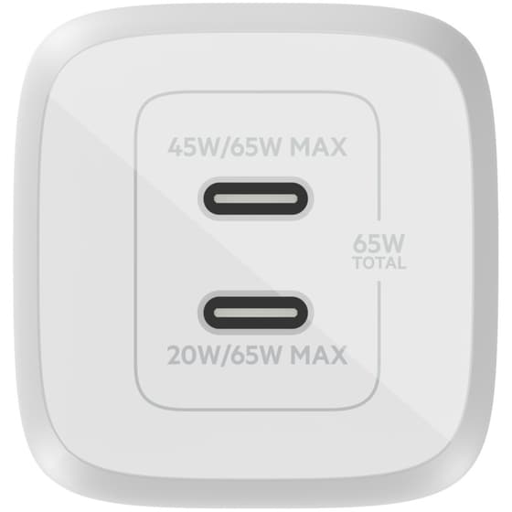 Φορτιστής Πρίζας Belkin Boost Charge Pro Dual USB-C GaN 65W - Λευκό image 2