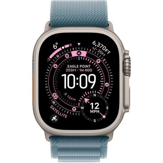 Λουράκι Apple Alpine Loop S για Apple Watch 49mm - Light Blue with Natural Titanium Finish image 2