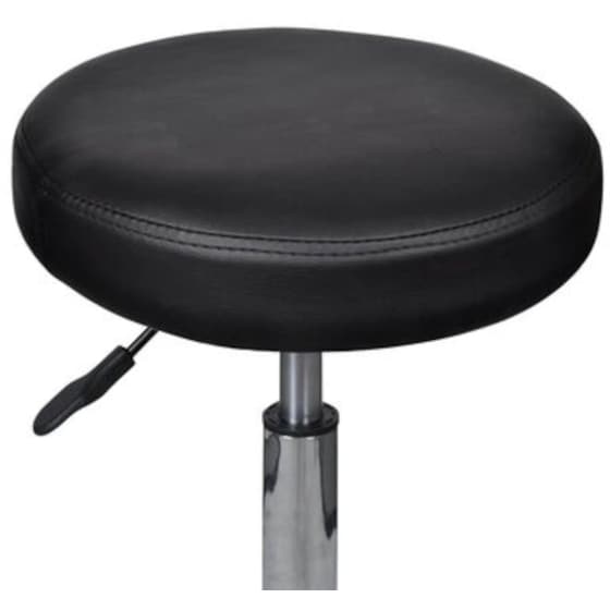 Σκαμπό Γραφείου Vidaxl από PVC - Μαύρο image 1