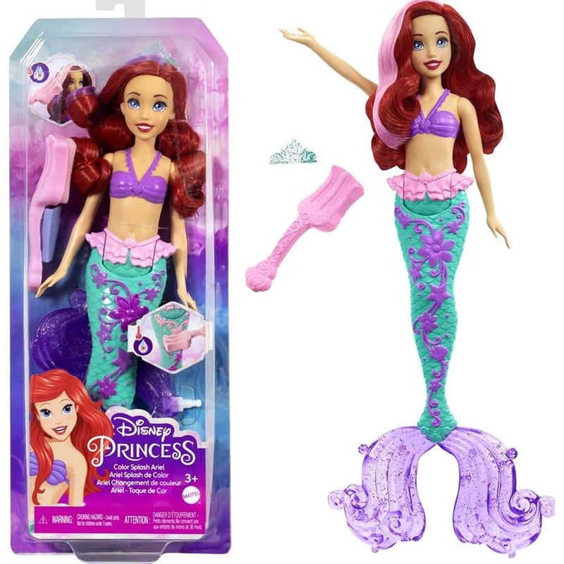 Κούκλα Disney Princess Color Splash Ariel Γοργόνα (HLW00)