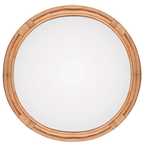 Διακοσμητικός Καθρέφτης Τοίχου Spitishop από MDF Φ60 cm - Φυσικό image 0