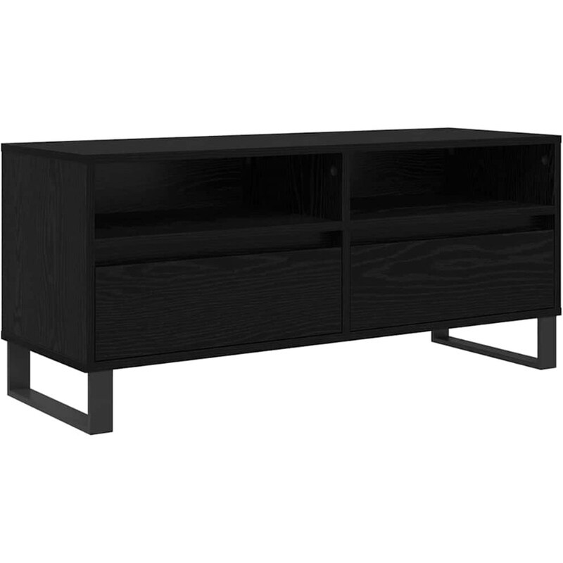 Έπιπλο Τηλεόρασης VidaXL με Συρτάρι 100 x 34,5 x 44,5 cm - Μαύρη Οξιά