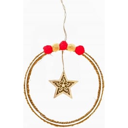 Χριστουγεννιάτικο Διακοσμητικό Στεφάνι Feelboho Αστέρι Ξύλινο
