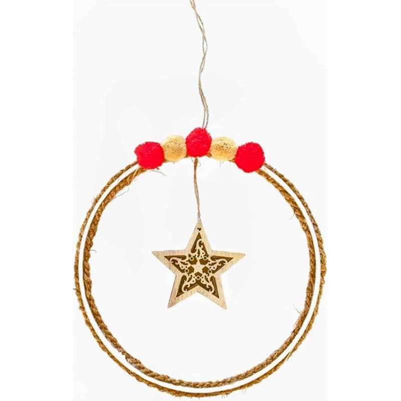 FEELBOHO Χριστουγεννιάτικο Διακοσμητικό Στεφάνι Feelboho Αστέρι Ξύλινο