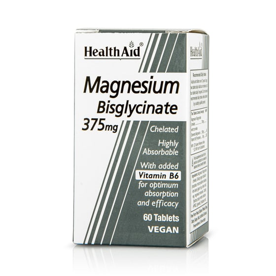 Συμπλήρωμα Διατροφής Health Aid Magnesium Bisglycinate 375mg - 60 Ταμπλέτες image 0