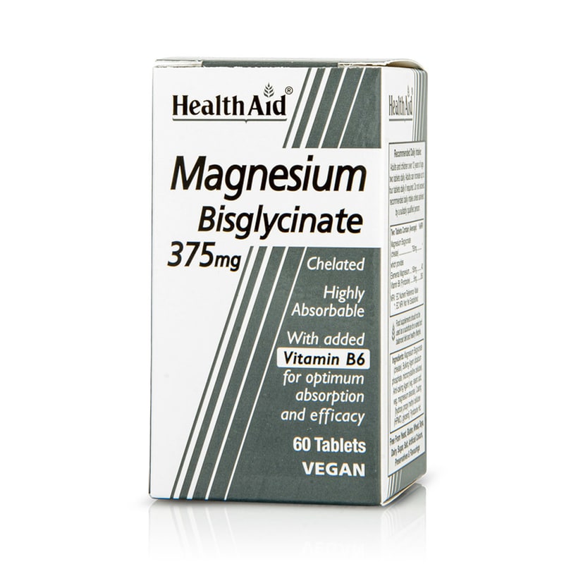 Συμπλήρωμα Διατροφής Health Aid Magnesium Bisglycinate 375mg - 60 Ταμπλέτες