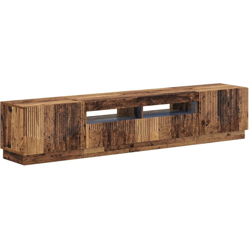 Έπιπλο Τηλεόρασης VidaXL HOORN με LED 3 τμχ 198 x 35 x 40 cm - Παλαιωμένο Ξύλο