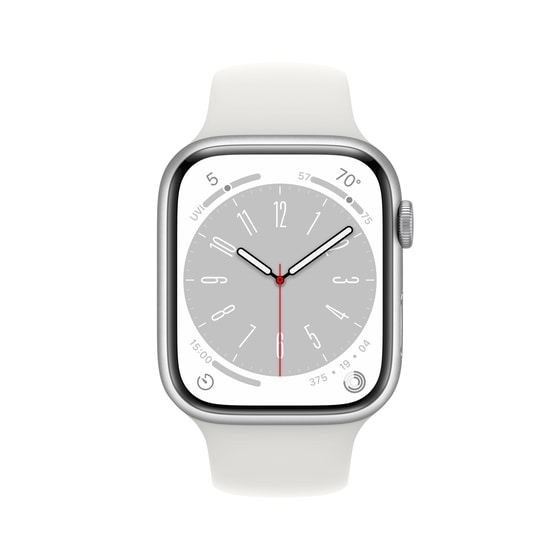 Apple Watch Series 8 GPS 41mm - Silver Aluminium Case with White Sport Band - Regular image 1