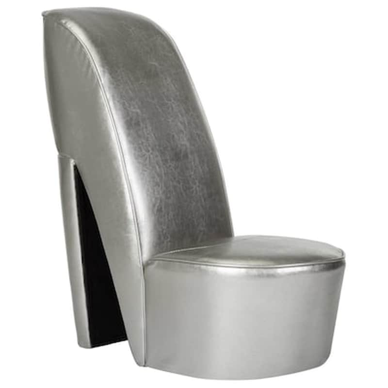 Κάθισμα Γόβα VidaXL από Συνθετικό Δέρμα - Ασημί VIDAXL