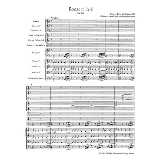 Βιβλίο Για Σύνολα Barenreiter Mozart - Concerto In D Minor Nr.20 [pocket Score] image 2