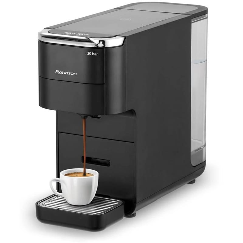 ROHNSON ROHNSON R-98055 ΠΟΛΥΣΥΜΒΑΤΗ Μηχανή Espresso με κάψουλες και αλεσμένο καφέ Μάυρο