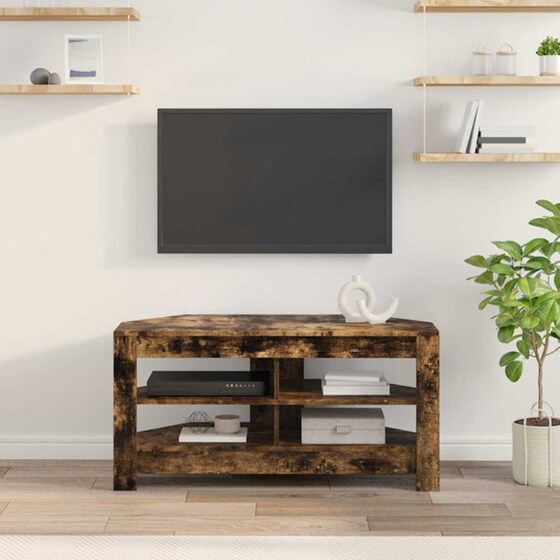 Έπιπλο Τηλεόρασης VidaXL Γωνιακό 102 x 40,5 x 45 cm - Καπνιστή Δρυς image 3