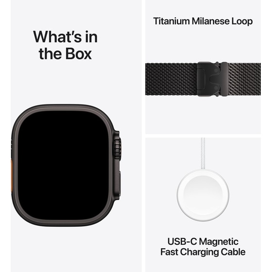 Apple Watch Ultra 3 GPS + Cellular 49mm Black Titanium Case with Black Titanium Milanese Loop - M image 6