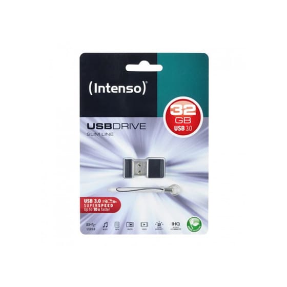 Intenso Slim Line 32GB USB 3.0 Stick Μαύρο image 2