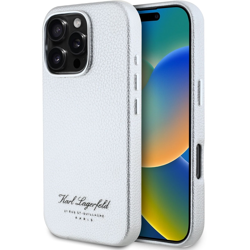 Karl Lagerfeld Θήκη Apple iphone 16 Pro- - Karl Grey Hotel Rsg Back Cover Synthetic Leather - Γκρι