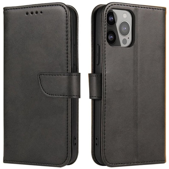 Θήκη Apple iPhone 14 Pro Max - Hurtel Magnet Elegant Case Cover Flap And Stand - Μαύρο image 0