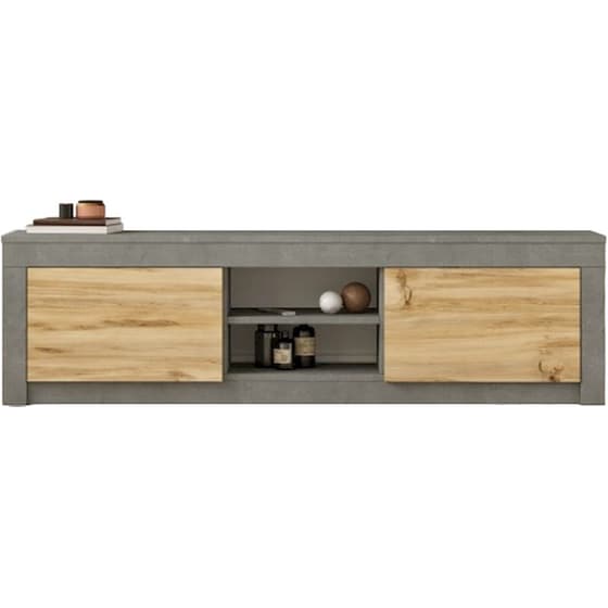 Έπιπλο Τηλεορασης από Μοριοσανίδα 160x35.3x45cm - Γκρι/Καφέ image 0