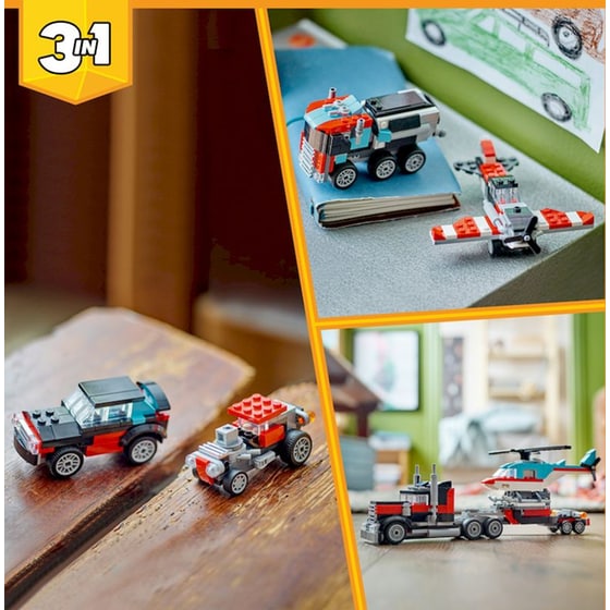 LEGO® Creator 3in1 Flatbed Truck with Helicopter (31146) image 4