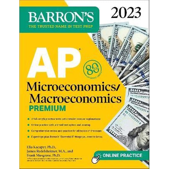 AP Microeconomics/Macroeconomics Premium, 2023: 4 Practice Tests Comprehensive Review + Online Practice image 0