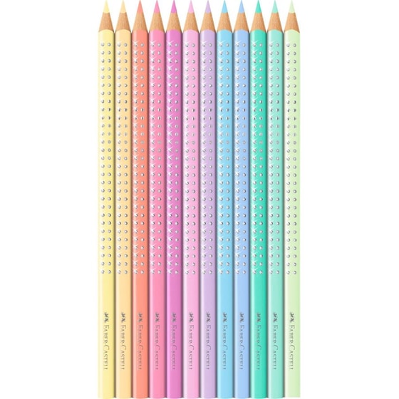 Ξυλομπογιές Faber Castell Sparkle Σε Μεταλλική Κασετίνα Παστέλ 12 Τεμάχια image 2