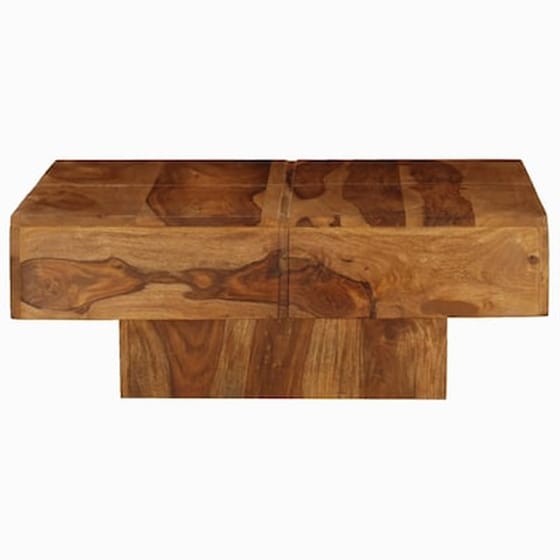 Τραπεζάκι Σαλονιού Vidaxl από Μασίφ Ξύλο Sheesham 80x80x30cm - Καφέ image 3