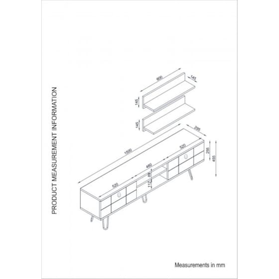 Έπιπλο Τηλεόρασης 24Mall Giglio από Μοριοσανίδα 150x29.5x45.5 cm - Καρυδί image 5