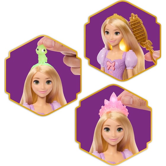 Κούκλα Disney Princess Ραπουνζέλ με Μαλλιά που Λάμπουν image 4