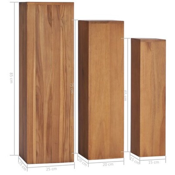 Vidaxl Σετ Ανθοστήλες 3 Τεμαχίων Από Μασίφ Ξύλο Teak image 4