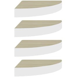Ράφια Τοίχου VidaXL Γωνιακά από MDF 25x25x3.8 cm 4 Τμχ - Λευκό/Μπεζ