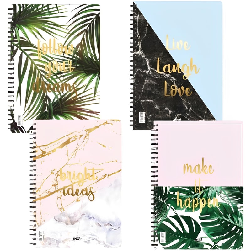 Τετράδιο Σπιράλ NEXT Α4 4 Θεμάτων Elegant (1 Τεμάχιο)