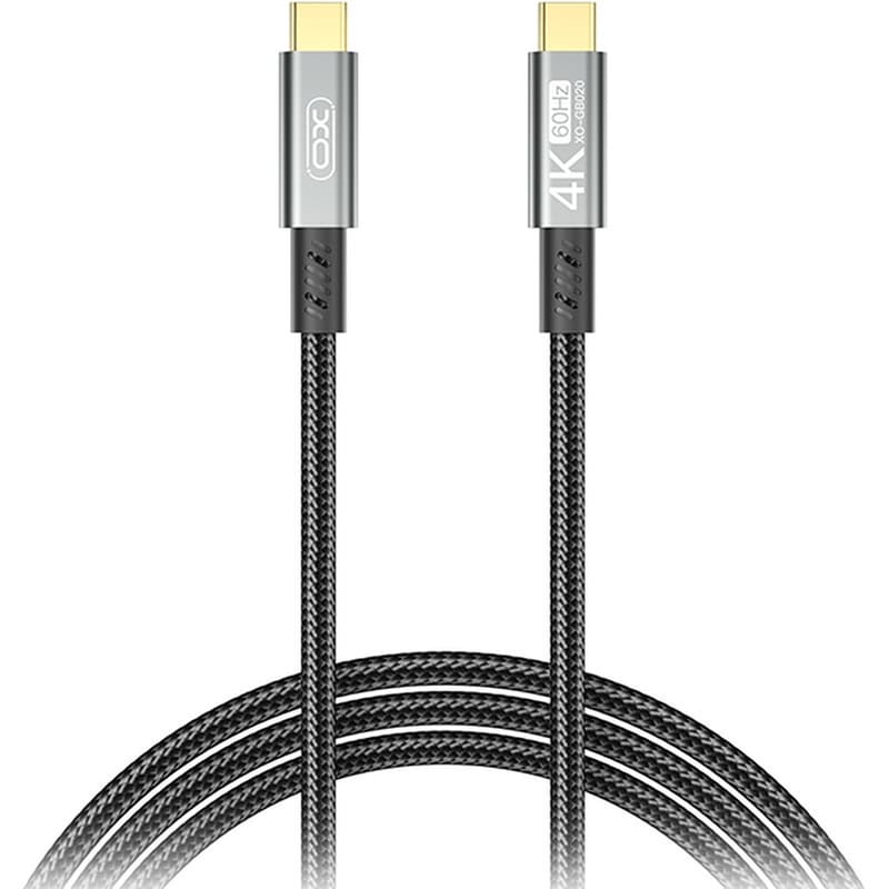 XO Καλώδιο GB020 USB-C σε USB-C 1m Μαύρο