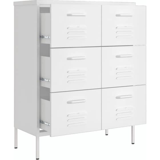 Συρταριέρα Γραφείου VidaXL από Ατσάλι 80x35x101.5 cm - Λευκό image 5