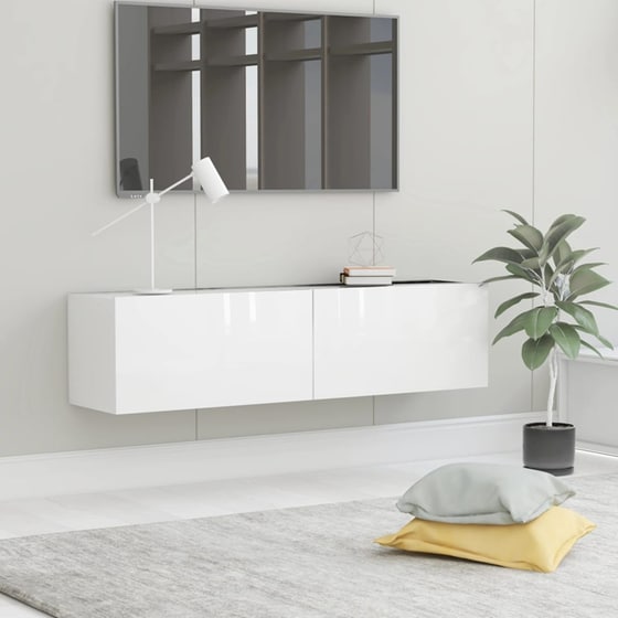 Έπιπλο Τηλεόρασης VidaXL από Μοριοσανίδα 120x30x30cm - Λευκό image 2