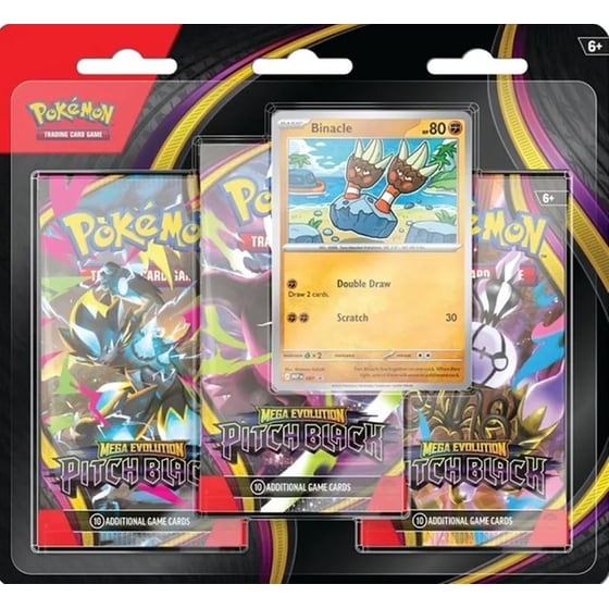 Pokemon TCG Mega Evolution Pitch Black - 3 Booster Blister image 0